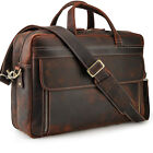 Men Leather Briefcase 17.3" Laptop Bag Messenger Shoulder Bag Travel Satchel Bag