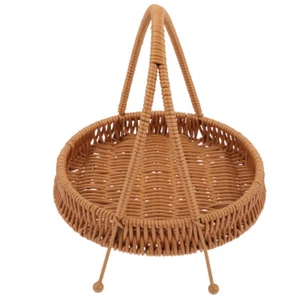 Wicker Storage Basket Bread Basket Tray Fruit Basket Snack Nuts Basket - Picture 1 of 12