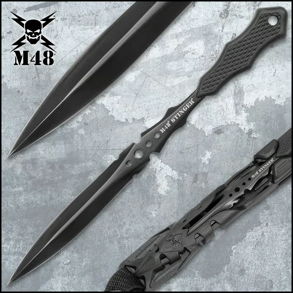 M48 Urban Stinger Black Dagger Dual Edge Knife Spike Full Tang UC2937 8" OA New - Image 1 of 4
