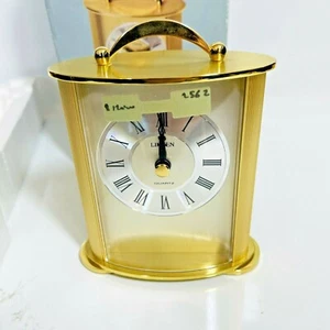 Brass Metal Gold Tone Metal Oval Carriage Clock TGO-1330 Helmsley - Picture 1 of 12