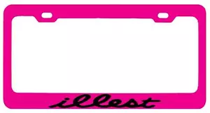 Pink METAL License Plate Frame ILLEST Auto Accessory - Picture 1 of 1