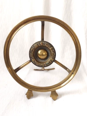 c. 19th English Georgian Brass Kettle Stand for Fireplace Fender Antique Origina - Image 1 of 4