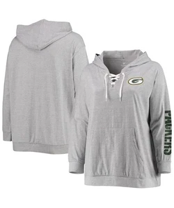 Green Bay Packers Fanatics Womens Plus Sz 3X Lace-Up Pullover HoodieFootball - Picture 1 of 11