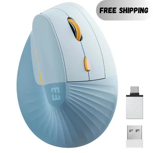 Seenda Vertical Wireless Mouse - Type C Rechargeable Ergonomic USB for Laptops - Image 1 of 4