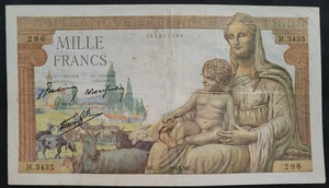 Banco de Francia 1943 1000 francos pick # 95a en estado bastante bueno/excelente - Imagen 1 de 4