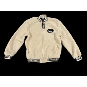 ECKO UNLTD Creme Sherpa Jacke gesticktes Logo Y2K Herren Größe Large - Bild 1 von 10