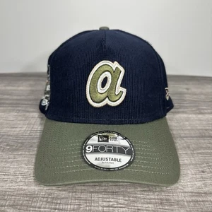 Men's New Era Navy Green Atlanta Braves 9FORTY Adjustable 30th Season - Picture 1 of 6