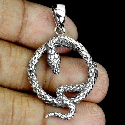 Colgante de plata de ley 925 joyas de piedras preciosas cobra Foto 1 de 4