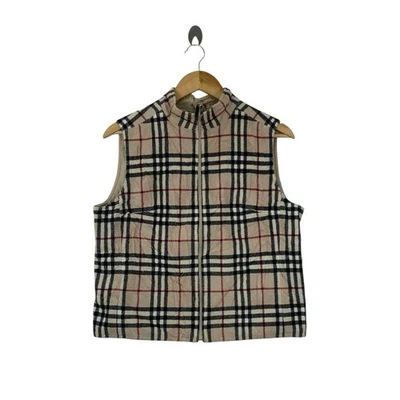 BURBERRY LONDON Nova Checks Light Puffer Vest Jacket Windbreaker - Image 1 of 4