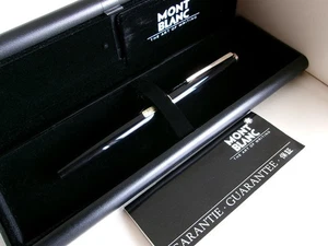 Montblanc Fountain Pen Black GT Cartridge Filling System Steel EF Nib - Picture 1 of 15