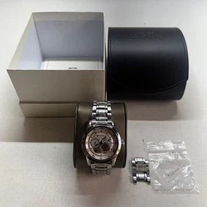 Bulova 96A118 Automatic 21J Watch 2011 With Logo Stainless Dual Skelton - Picture 1 of 13