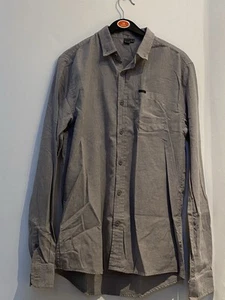 Fire Trap Long Sleeve Shirt Button Front Size Medium Colour Grey French Pocket - Picture 1 of 5