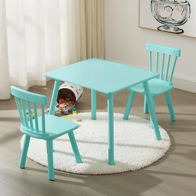 Juego de Mesa y Silla, Muebles de Madera para Sala de Juegos Infantiles, Diseño Windsor, Comp... Foto 1 de 4