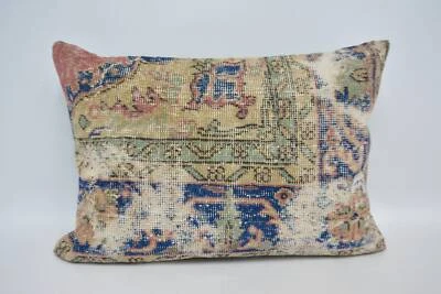 Pillow Cover, 20"x28" Blue Pillow Sham, Kilim Cushion Sham, Turkish Pillow - Image 1 of 4