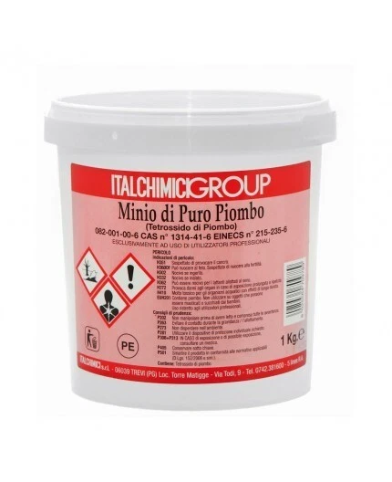 ITALCHIMICI MINIO DI PURO PIOMBO BARATTOLO DA 1KG ANTIRUGGINE AL MINIO ital chimici