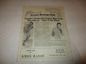 Arena Boxing Club fight program 1/29/1968 - St. Louis Arena - Kelly Burden - Picture 1 of 4