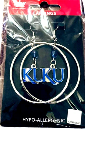 Kansas Jayhawks NCAA 2" Hoop Dangle Earrings Cover