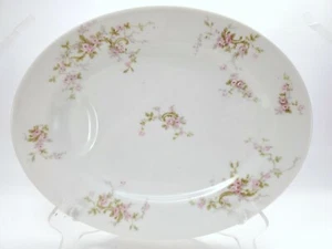 Theo Haviland Schleiger 322 Oval Platter 11in Limoges White Pink Roses - Picture 1 of 5