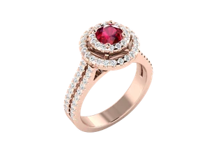 1.32 Ct Lab Created Red Ruby Promise Ring For Women 14k Rose Gold Size 7 8 9 - Picture 1 of 7