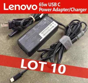 Lot of 10 Lenovo 65W USB-C Adapter Charger ThinkPad X1 Carbon Yoga ADLX65YLC3A - Picture 1 of 4