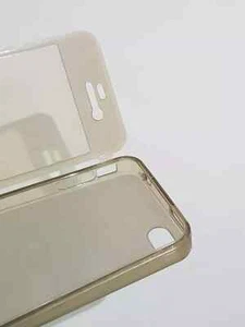 Etui Coque Housse Portefeuille Rabat Silicone iPhone 4 iPhone 4S Gris - Photo 1 sur 4