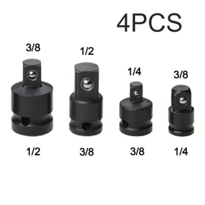 Air Impact Ratchet 4pcs Socket Adapters 1/4 3/8 1/2 Square Head Driver Set - Image 1 of 4