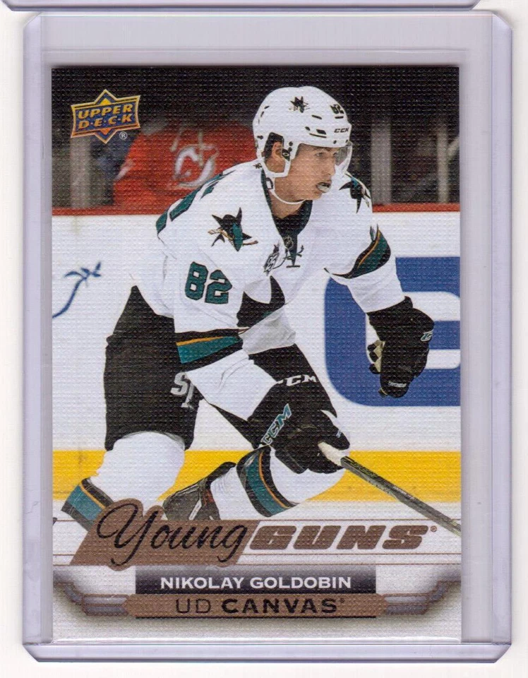 NIKOLAY GOLDOBIN 15/16 Upper Deck UD Young Guns Rookie #C238 Canvas SP Sharks - Image 1 of 1
