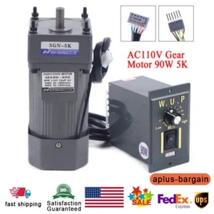 110V 90W AC Gear Motor Electric+Variable Speed Reduction Controller 270 RPM NEW - Picture 1 of 16