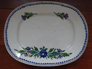 SARREGUEMINES ANCIEN PLAT EN FAIENCE MODELE NEVA lg 31,5 cm - Imagen 1 de 10