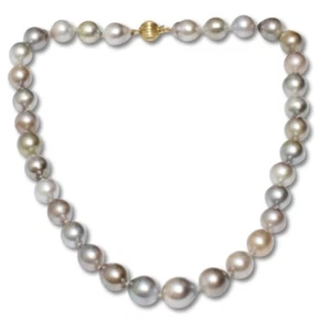 Collana di perle di Tahiti 13 - 10 mm AAA pastello multicolore oro 14 kt 18" - Foto 1 di 3
