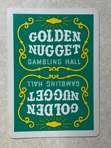Vintage Golden Nugget Gambling Hall Green Back Single Swap Playing Card PC334 - Picture 1 of 2