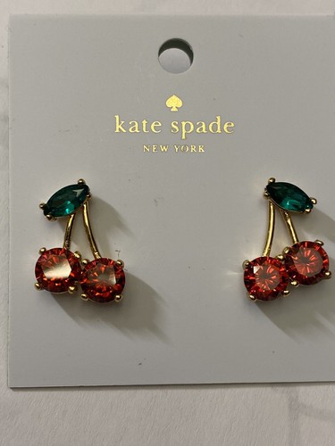 Orecchini a perno KATE SPADE NEW YORK Ma Cherie cristallo ciliegia nuovi