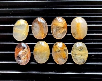 Natural Golden Rutilated Quartz Oval Cabochon 18x13 MM Wholesale Loose Gemstone - Image 1 of 4