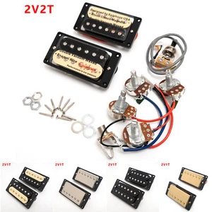 Guitar Humbucker Pickup for Gibson Bridge Neck Pickup Set 2V2T Wiring Harness 2C - Picture 1 of 21