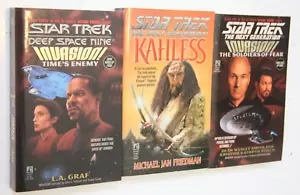 Lot 3 Star Trek Paperback Books Invasion! Time's Enemy Kahless Soldiers WS489 - Picture 1 of 4