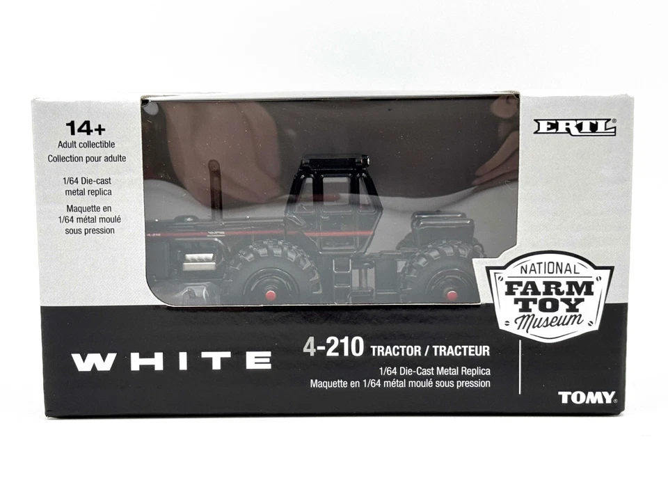 1/64 White 4-210 4wd Tractor With Duals & Red Stripe Decal, Black Chase Unit - Image 1 of 1