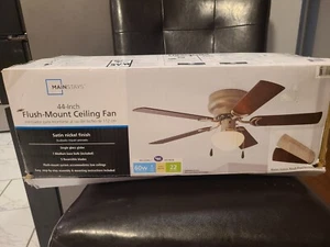 Mainstays 44 inch Hugger Indoor Ceiling Fan With Light - pine/ chocolateOpen Box - Picture 1 of 3