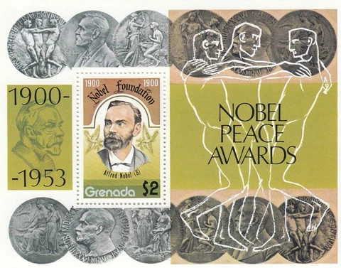 (48872) Grenada MNH Nobel Peace Prize minisheet 1978 Cover