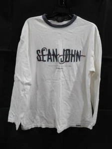 GW - Men's Long Sleeve Location T-Shirt from Sean John -White - Sz M - Picture 1 of 1
