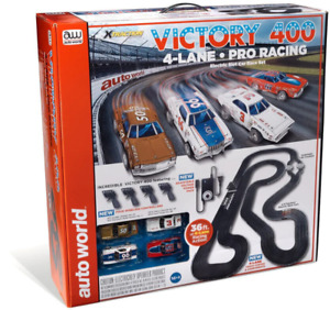 Auto World "Victory 400" 4 Lane 36' HO Scale Slot Car Race Track Set SRS345
