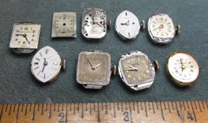 VINTAGE WATCH MOVEMENT LOT OF 8 Girard Perragaux MATHEY TISSOT PICCARD 17J SMALL - Picture 1 of 5