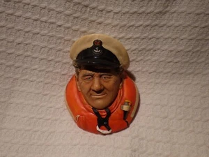 Vintage Bossons Chalkware Wall Plaque Head – Coxswain RNLI Navy 1985 - Picture 1 of 11