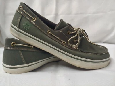 TIMBERLAND HOMBRE CAZADOR VERDE TEXTIL MOCASINES/ZAPATOS BARCO TALLA 8M -   Foto 1 de 4