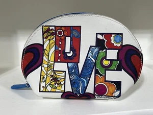 Brighton Cosmetic Bag LOVE Flower Power Zipper Pouch Travel Jewelry Make-Up - Picture 1 of 4
