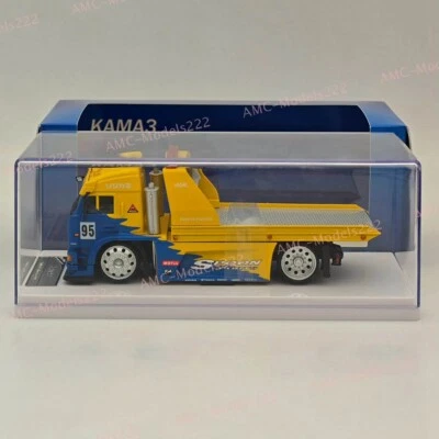 1:64 SH KamaZ Spoon Sports Flatbed Tow Truck Yellow Diecast Model Car Limited - Image 1 of 4