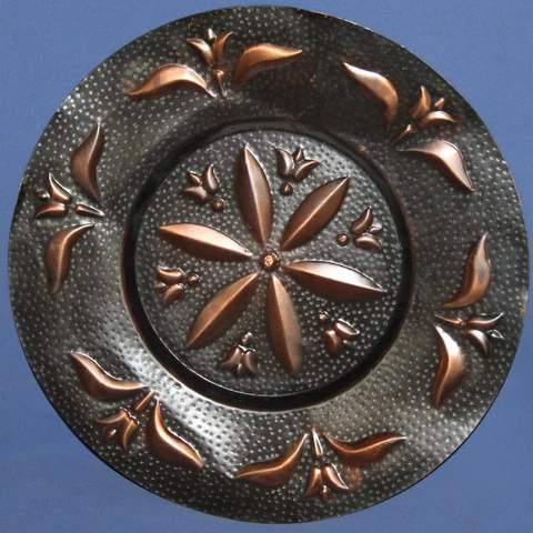 HAND MADE WALL DECOR FLORAL COPPER PLATE Cover