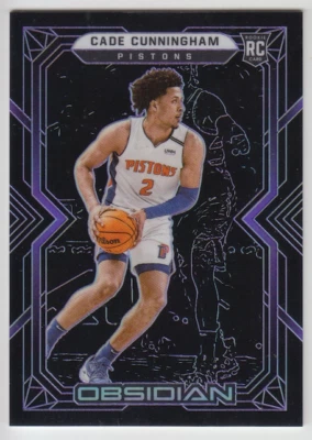 2021-22 Panini Obsidian Cade Cunningham #151 Electric Etch Purple Rookie RC /99 - Image 1 of 2
