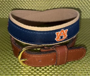 Auburn University Tigers USA Zep-Pro Canvas Belt sz 34 Brass Buckle - Picture 1 of 6