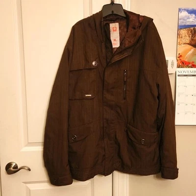 Chaqueta de snowboard con capucha marrón oscuro Burton para hombre talla XL Foto 1 de 4