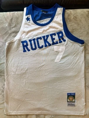 Stall & Dean Rucker Vintage #7 Jersey Throwback Size 52 Grey Blue Retro Style - Image 1 of 4